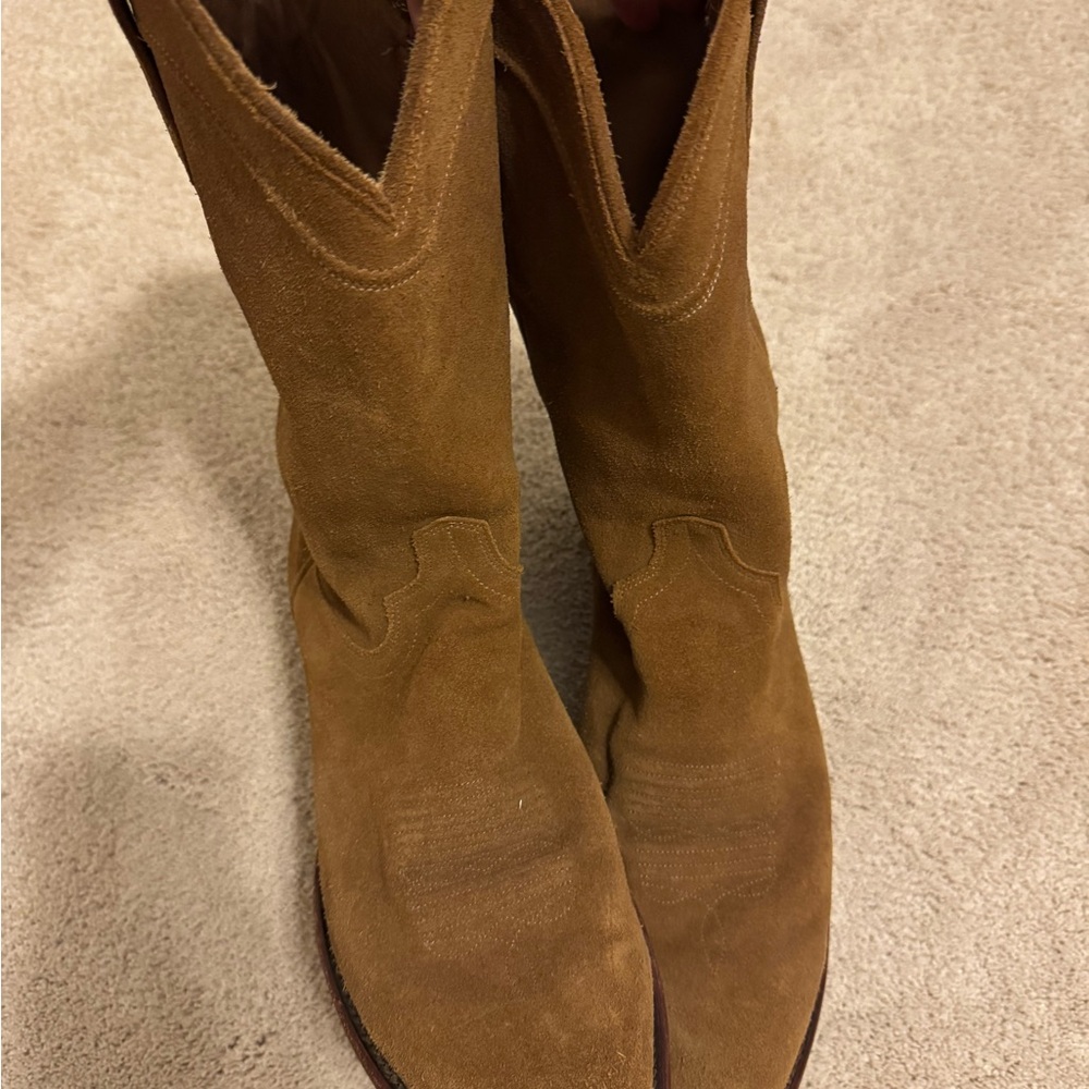 Brown Suede Tecovas Cowboy Boots
